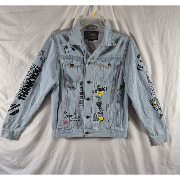 Brooklyn Cloth Other - Brooklyn Cloth Mfg. Co. Unisex Blue NY City Graffiti Style Jean Jacket Size M
